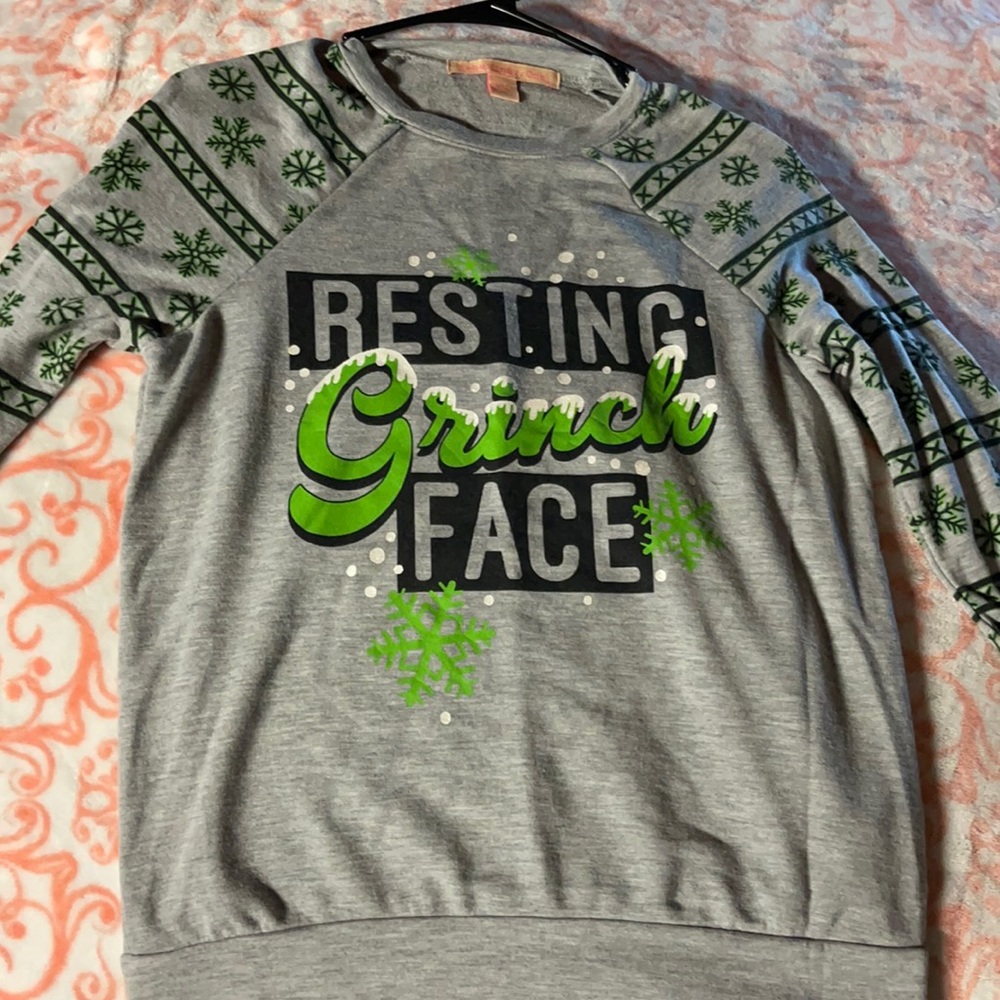 Resting grinch face crewneck, Never worn